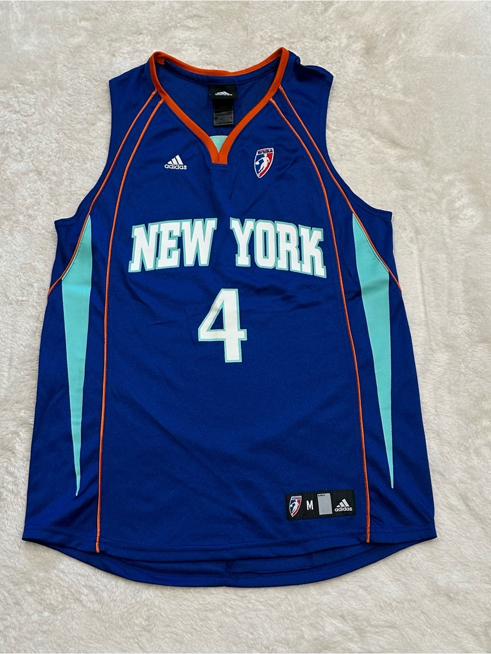 Vintage 2009 Adidas WNBA New York Liberty Janel McCarville #4 Jersey Medium Slim